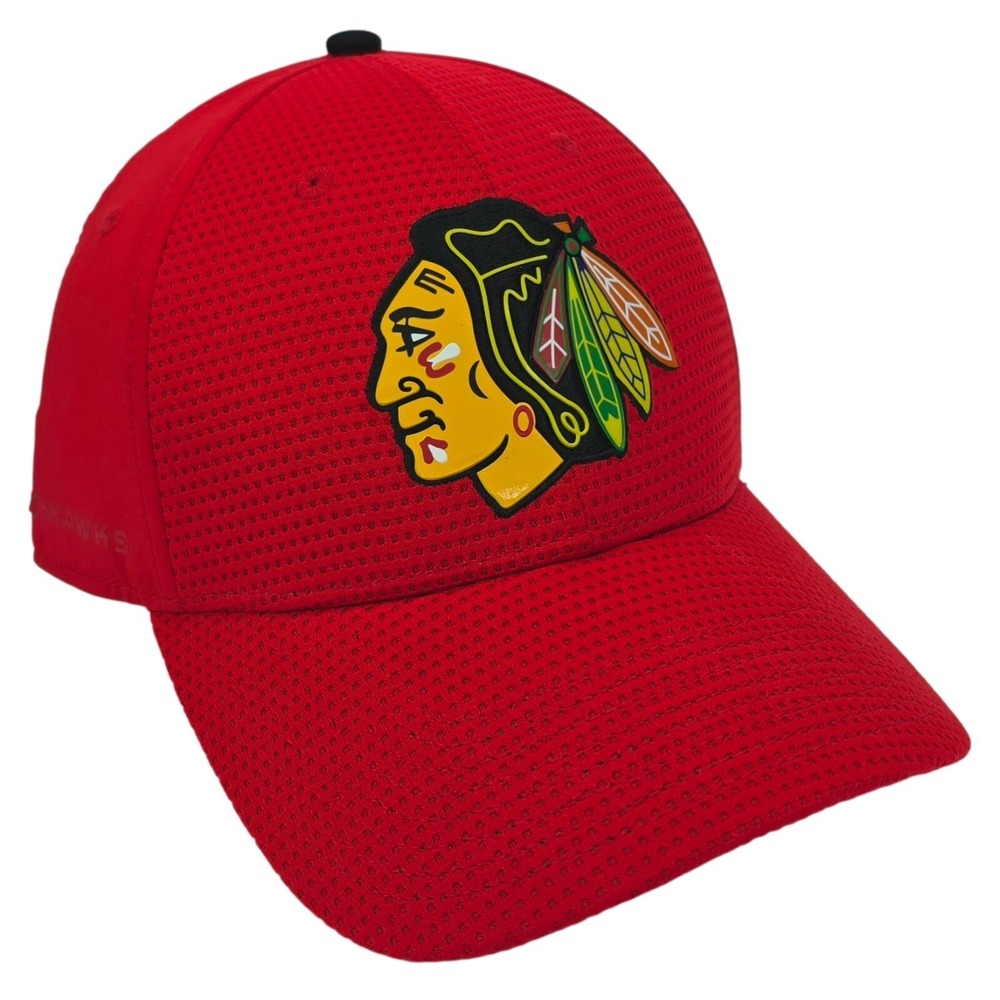 Fanatics Chicago Blackhawks NHL Hat L/XL Red Authentic Pro A-Flex Stretch Cap